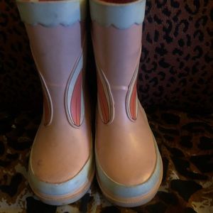 Girls Pink Bunny Rain boots Size 5/6
